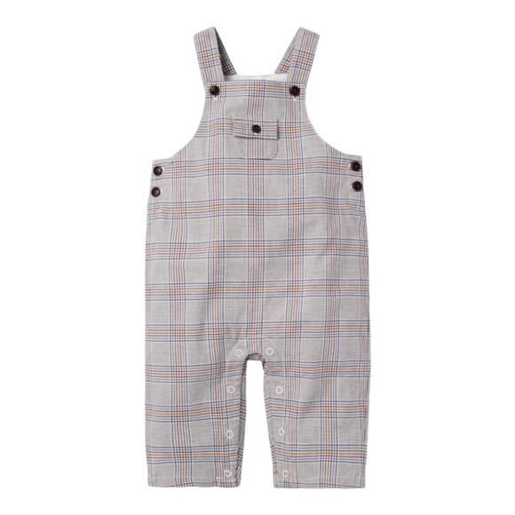 🆕 Janie And Jack NWT “The Plaid City Baby Overall.” 3-6 months - Picture 1 of 4